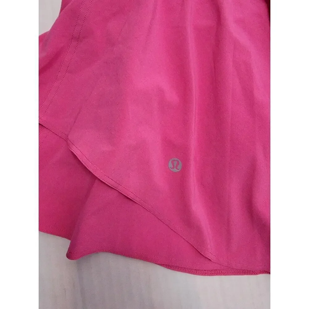 Lululemon Tennis Skirt Skort 4 Court Rival High Rise Pickleball Golf Sonic Pink